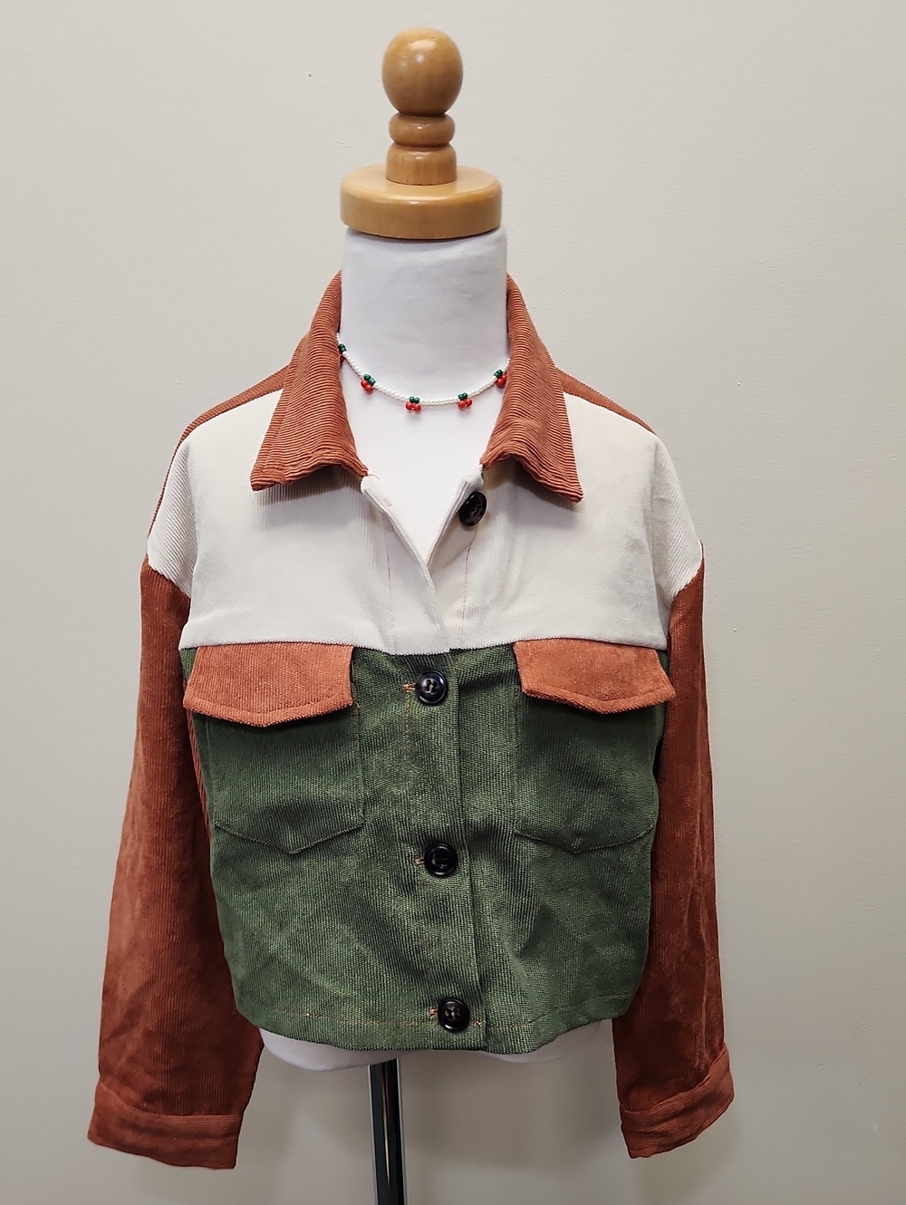 SHEIN Girls Colorblock Corduroy Jacket Size 6/7